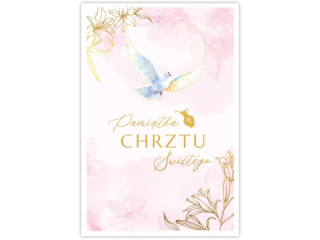 Kartka na Chrzest KZK B6 nr. 6 z�ocona z go��bic� dla Dziewczynki
