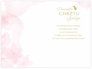 Kartka na Chrzest KZK B6 nr. 6 z�ocona z go��bic� dla Dziewczynki