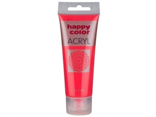 Farba akrylowa 75ml, czerwony fluo, Happy Color