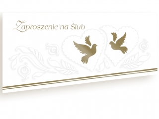 Zaproszenie POL-MAK 10szt. �lub sk�adane exclusive  ZSE 160x95 z kopert� ZSE_SL_38785