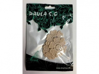 Aplikacje be�owe kwiaty 6szt 4cm