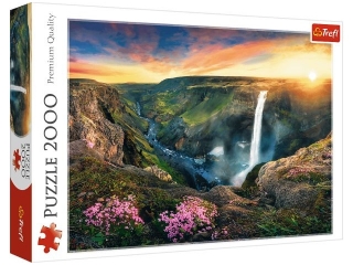 Puzzle 2000 TREFL Wodospad Haifoss, Islandia