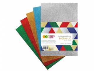 Arkusze piankowe MIX Metallic, A4, 5 ark., 5 kolor�w, Happy Color
