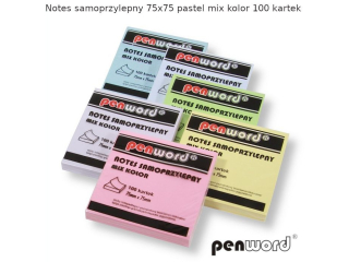 Notes samoprzylepny 75x75 mix kolor�w pastel HURT