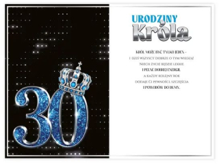 Kartka urodzinowa KZK B6 nr.38 - 30te Urodziny Kr�la