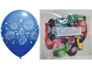 BALONY 10" Z NADRUKIEM WZ�R 2 - a25 mix kolor�w "Fajerwerki"