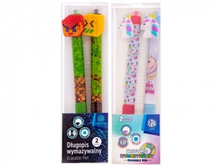 D�ugopis wymazywalny z ergonomicznym uchwytem 2 szt. PVC box - Unicorn/Pixel