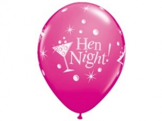 Balon QL 11" z nadr. "Hen Night", pastel �urawinowy/ 6 szt.
