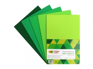 Arkusze piankowe MIX GREEN, A4, 5 ark, 5 kolor�w, 2 rodzaje, Happy Color