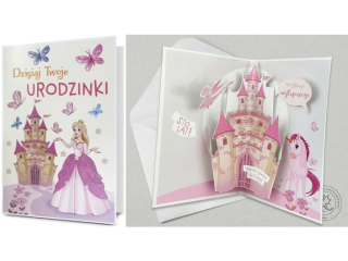 Kartka urodzinowa dla dziecka PAN DRAGON HM 250-01 Przestrzenna - Ksi�niczka