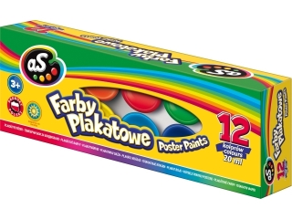 Farby plakatowe AS 12 kolor�w - 20 ml  SUPER-HURT