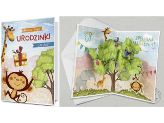 Kartka urodzinowa dla dziecka PAN DRAGON HM 250-03 Przestrzenna - Zwierz�tka