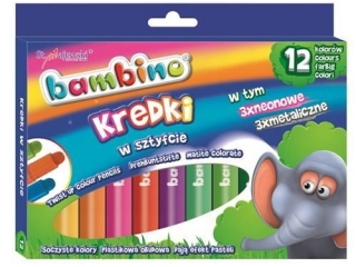 Kredki w sztyfcie BAMBINO 12 kolor�w