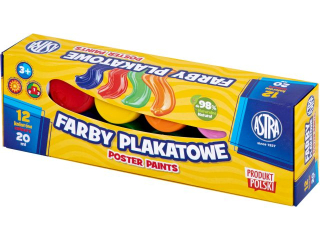 Farby plakatowe ASTRA 12 kolor�w 20ml Standard Box SUPER-HURT