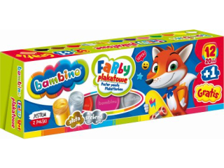 Farby plakatowe ST.MAJEWSKI Bambino 12+1 kolor�w 20ml  SUPER-HURT