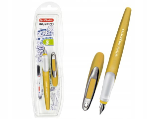 Pi�ro wieczne HERLITZ My.Pen musztardowe/bia�e - DLA LEWOR�CZNYCH