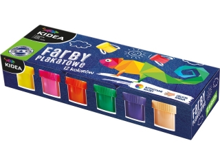 FARBY PLAKATOWE 12 KOLOR�W 20ML KIDEA