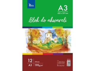 BLOK DO AKWARELI A3, 190 g/m2, 12 ARK. PR2019