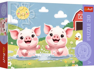 Puzzle   30 TREFL Weso�e �ycie na wsi