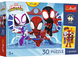 Puzzle   30 TREFL PREMIUM PLUS KIDS - Spidey w akcji +PLAKAT