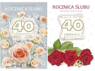 Kartki laurka LDG du�a z g�bk� Rocznica �lubu  rocznica 40
