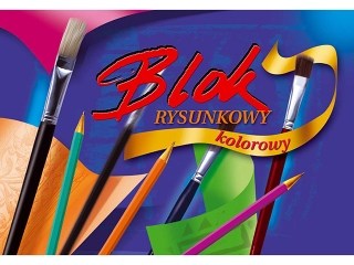 Blok rysunkowy kolorowy A3 16k. 80g KRESKA