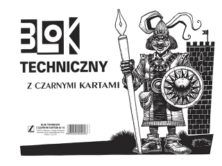Blok techniczny z czarnymi kartkami A4 10k. KRESKA