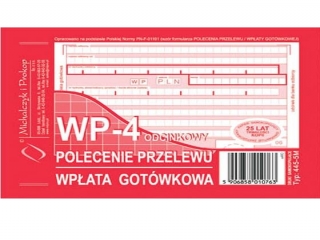 Druk-polecenie przelewu A6 wp�ata got�wkowa 4 odcinkowe 445-