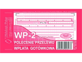 Druk-polecenie przelewu A6 wp�ata got�wkowa 2odcinkowy 449-5