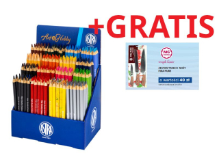 Zestaw kredek o��wkowych tr�jk�tnych ASTRA JUMBO w ekspozytorze 256 szt.