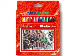 Kredki pastele plastikowe 12 kolor�w FACTIS