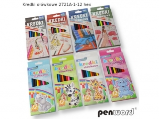 Kredki o��wkowe PENWORD 12 kolor�w hexagonalne (2721A-1-12)  SUPER-HURT
