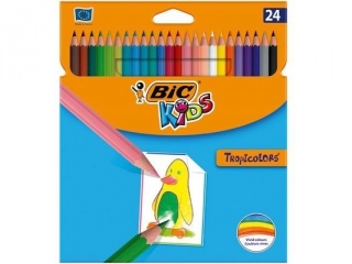 Kredki BIC Tropicolors cienkie 24 kolory  SUPER-HURT