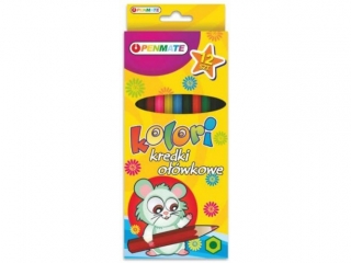 Kredki o��wkowe PENMATE Kolori sze�ciok�tne, 12 kolor�w