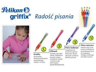 O��wek automatyczny PELIKAN Griffix  dla lewor�cznych niebieski - do nauki pisania +wk�ady