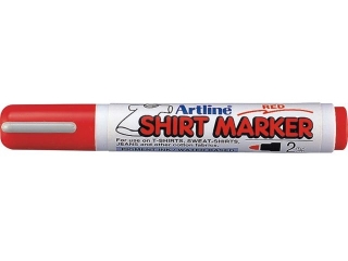 Marker permanentny do odzie�y ARTLINE T-SHIRT do wprasowywania - czerwony [opakowanie=4szt]