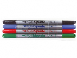 Pisaki dwukolorowe FIBRACOLOR Bipunta  4 kolory etui