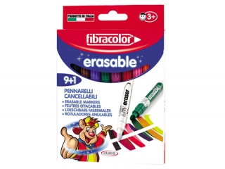 Mazaki 9+1 kolor�w FIBRACOLOR Erasable wymazywalne