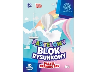 Blok rysunkowy kolorowy A4 15k. 80g ASTRAPAP Pastel