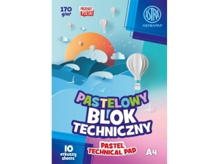 Blok techniczny kolorowy A4 10k. 170g ASTRAPAP Pastel
