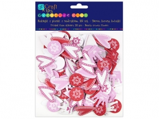 Naklejki z pianki z nadrukiem DPCRAFT 120szt. Serca, Korony,